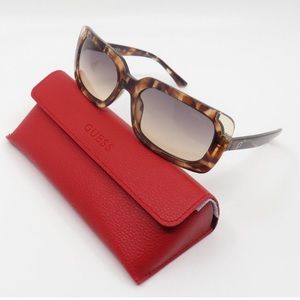 Guess Tortoiseshell Oversized Rectangle Sunglasses NWOT